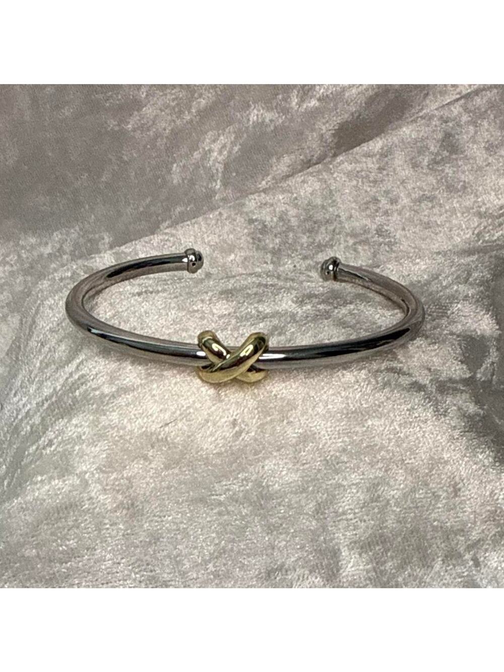 Two Tone Stainless Steel Knot Bracelet